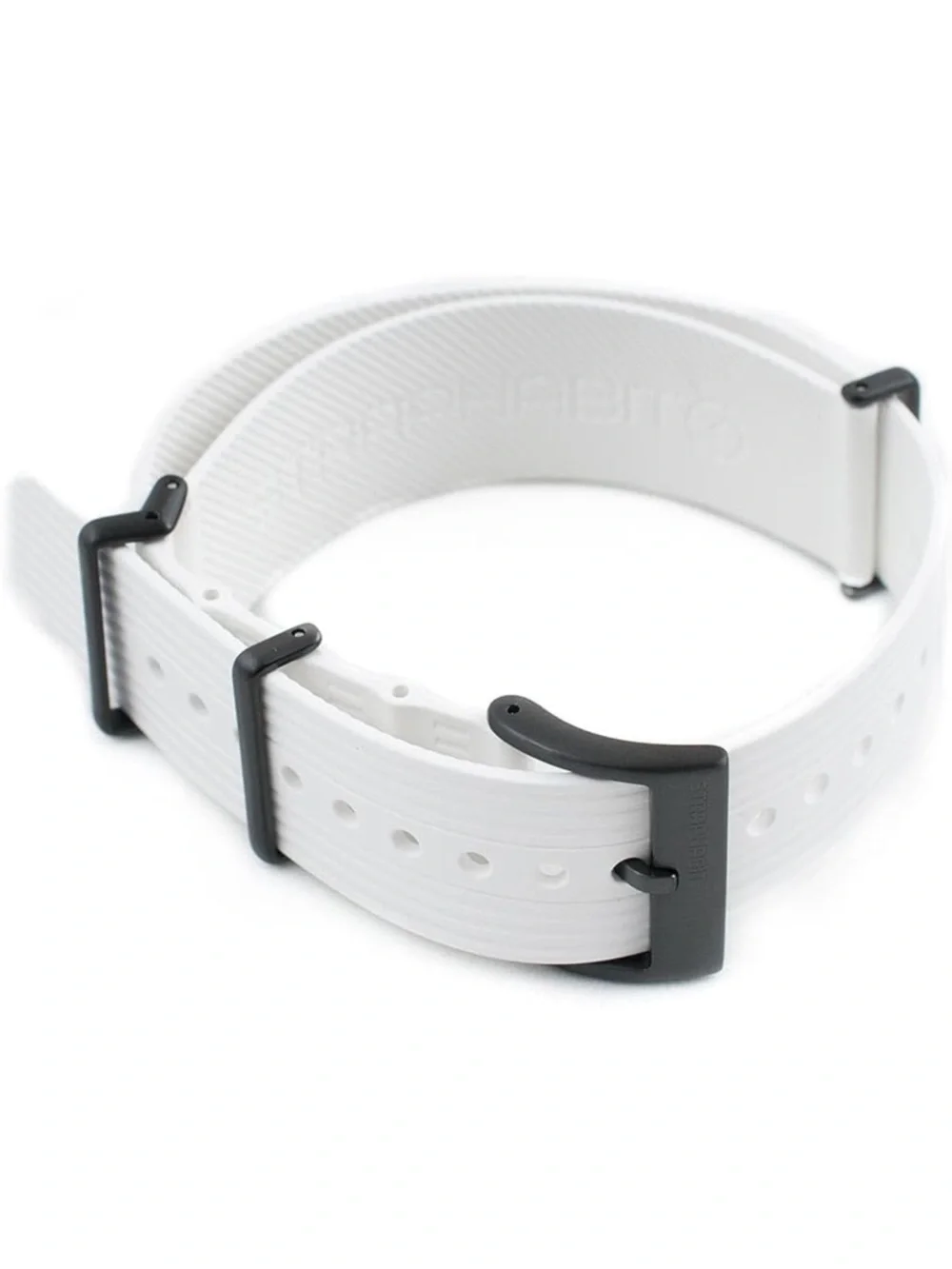 StrapHabit FKM Rubber Ribbed NATO Military Style Watch Strap - White - 20MM